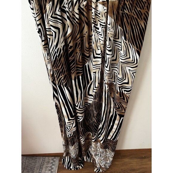 AGB Petites Women’s Medium Animal Print Maxi Dress Tie Back Y2K Resort Summer - Picture 4 of 8